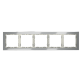 Рамка стеклянная VOLTUM S70 на 5 постов, (сталь, стекло)