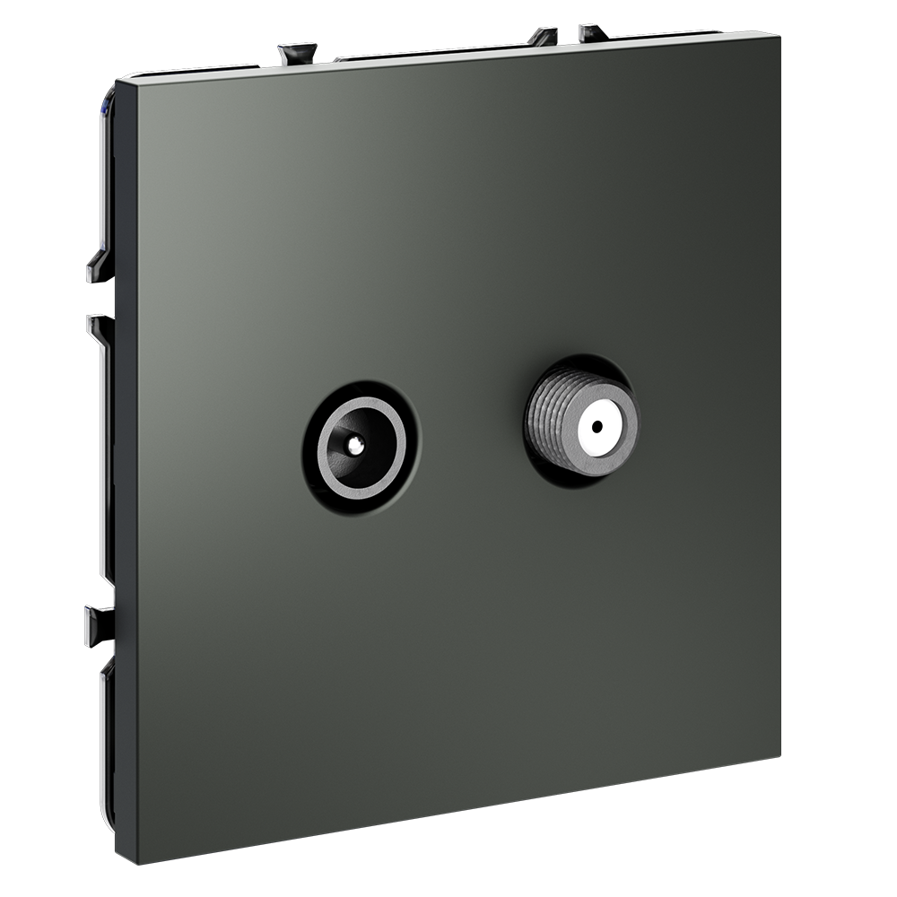 Розетка телевизионная встраиваемая VOLTUM S70 оконечная TV+SAT, (титан)