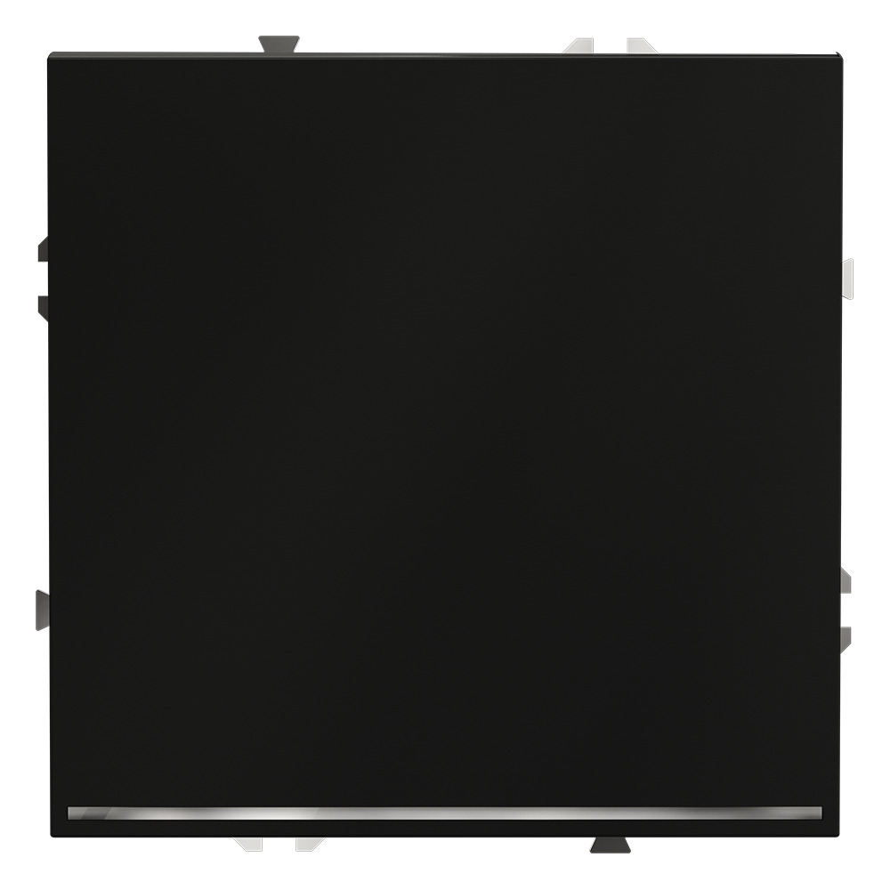 Выключатель встраиваемый VOLTUM S70 одноклавишный с подсветкой 10А, (черный матовый)