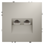 Розетка компьютерная встраиваемая VOLTUM S70 двойная RJ45+RJ45 кат.6, (кашемир)