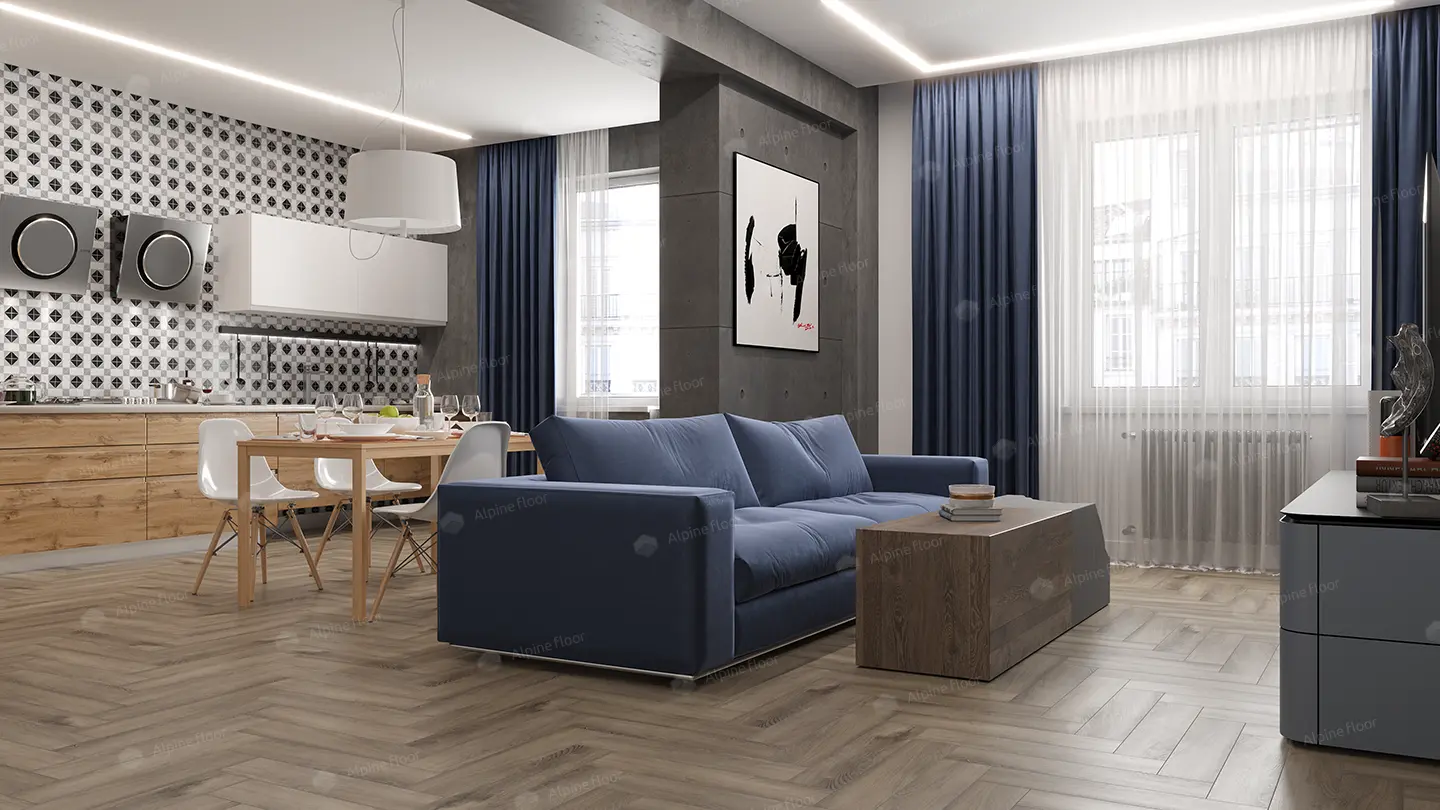 ПВХ-плитка Alpine Floor LVT Parquet ECO 16-15 Дуб Исида 4V 43кл