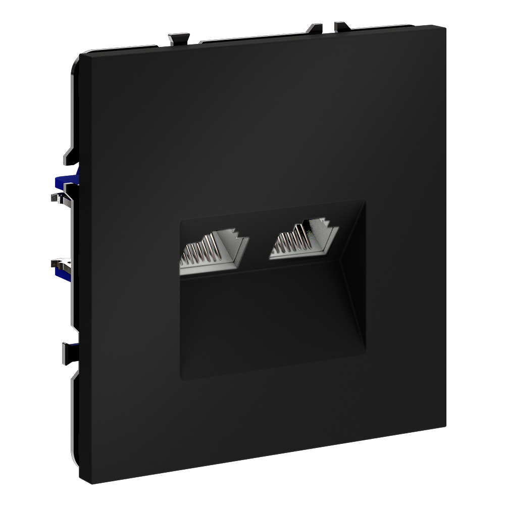 Розетка компьютерная встраиваемая VOLTUM S70 двойная RJ45+RJ45 кат.6, (черный матовый)