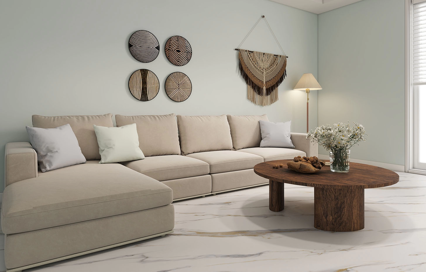 SPC Ламинат Stone Floor  MSPC Мрамор Бело-золотой DC833 MP