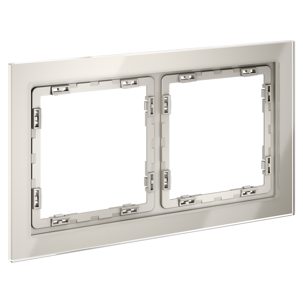 Рамка стеклянная VOLTUM S70 на 2 поста, (кашемир, стекло)