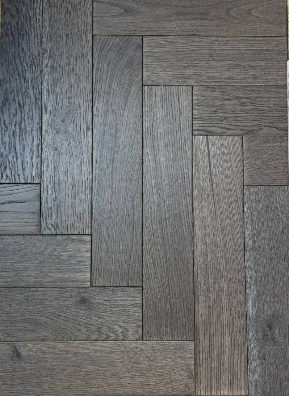 Паркет елка CROWNWOOD Английская елка 90° 2-х слойная (шип-паз) Гармония 100911 (Порода: Дуб Рустик) 600 x 100 x 13.5 / 0.96м2