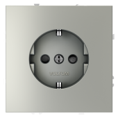 Розетка встраиваемая VOLTUM S70 с заземлением и защитными шторками, 16А, (сталь)