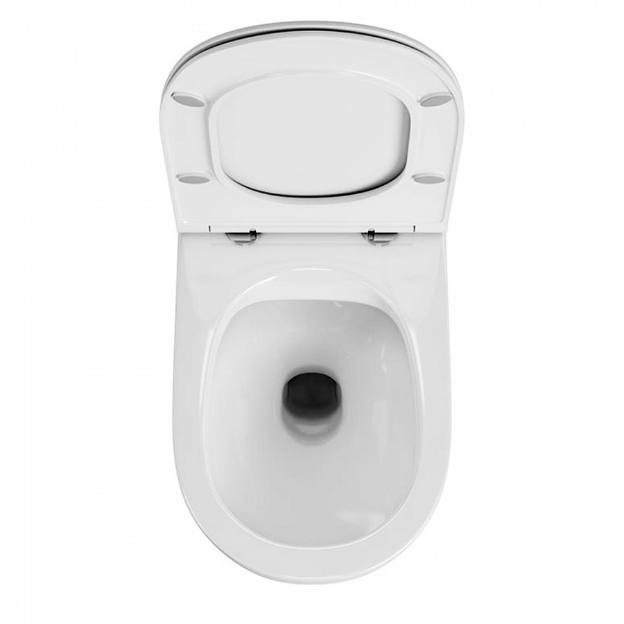 Унитаз приставной безободковый Creto Logan 1104-Logan-L7PP с крышкой-сиденьем микролифт, белый