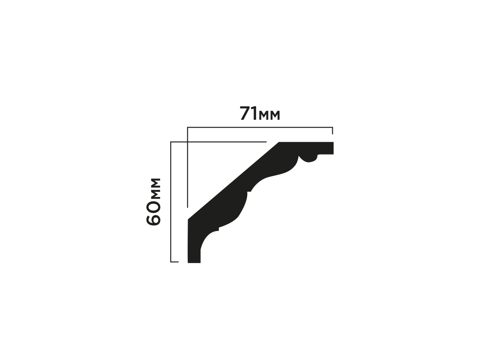 Карниз HIWOOD A90 60 × 71 × 2000 мм