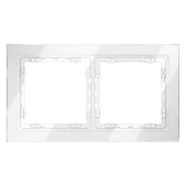 Рамка стеклянная VOLTUM S70 на 2 поста, (белый, стекло)