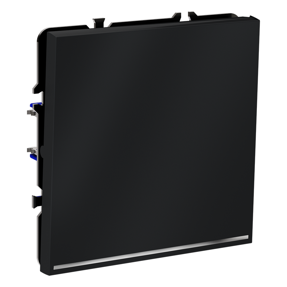 Проходной переключатель встраиваемый VOLTUM S70 одноклавишный с подсветкой 10А, (графит)