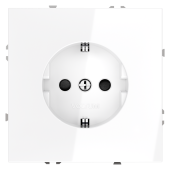 Розетка встраиваемая VOLTUM S70 с заземлением и защитными шторками, 16А, (белый глянцевый)