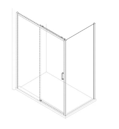 Душевая перегородка Creto Nota 700 мм стекло прозрачное профиль хром 122-SP-700-C-CH-6, EASY CLEAN