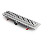 Душевой лоток 55 см Creto Zigzag CRE-550 ZN с решеткой, хром