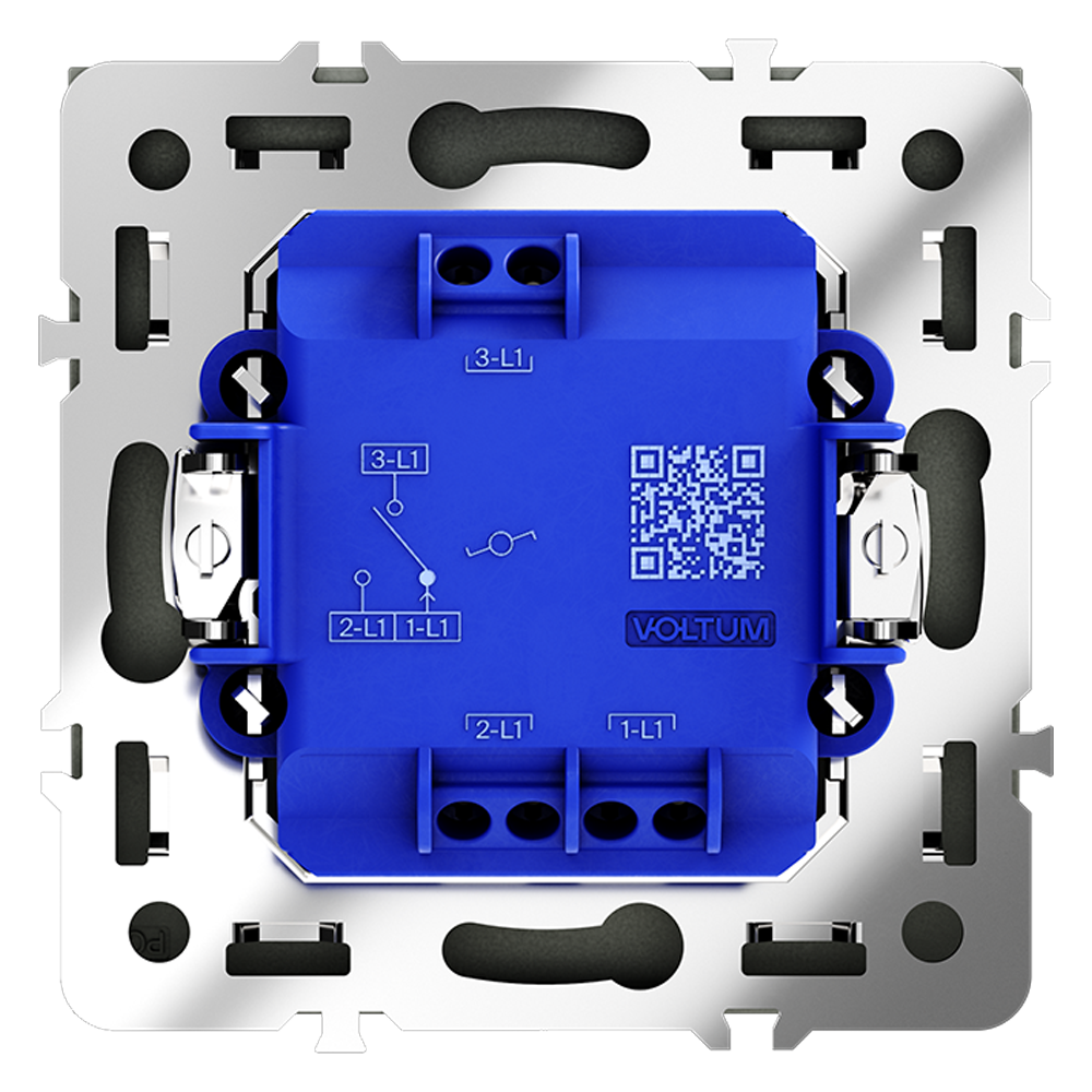 Проходной переключатель встраиваемый VOLTUM S70 одноклавишный 10А, (титан)