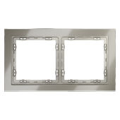 Рамка стеклянная VOLTUM S70 на 2 поста, (шелк, стекло)