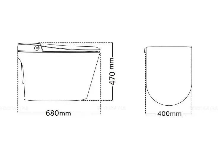 Умный унитаз приставной безободковый Creto Nex Smart 270316 с микролифтом и функцией биде, белый