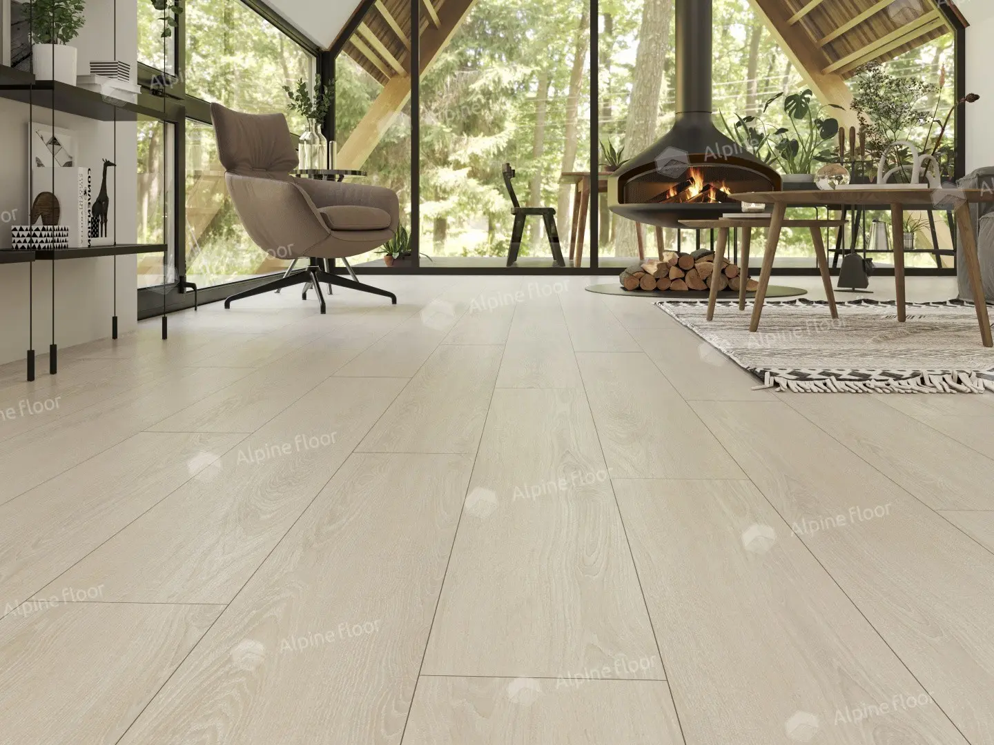 ПВХ-плитка Alpine Floor LVT Easy Line ЕСО 3-14 Дуб Снежный 4V 43кл