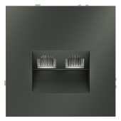 Розетка компьютерная встраиваемая VOLTUM S70 двойная RJ45+RJ45 кат.6, (титан)