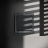 Выключатель встраиваемый VOLTUM S70 одноклавишный с подсветкой 10А, (графит)