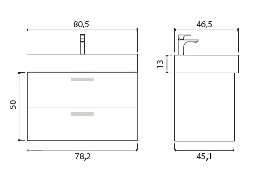 Тумба под раковину Creto Tivoli Bamenda 80