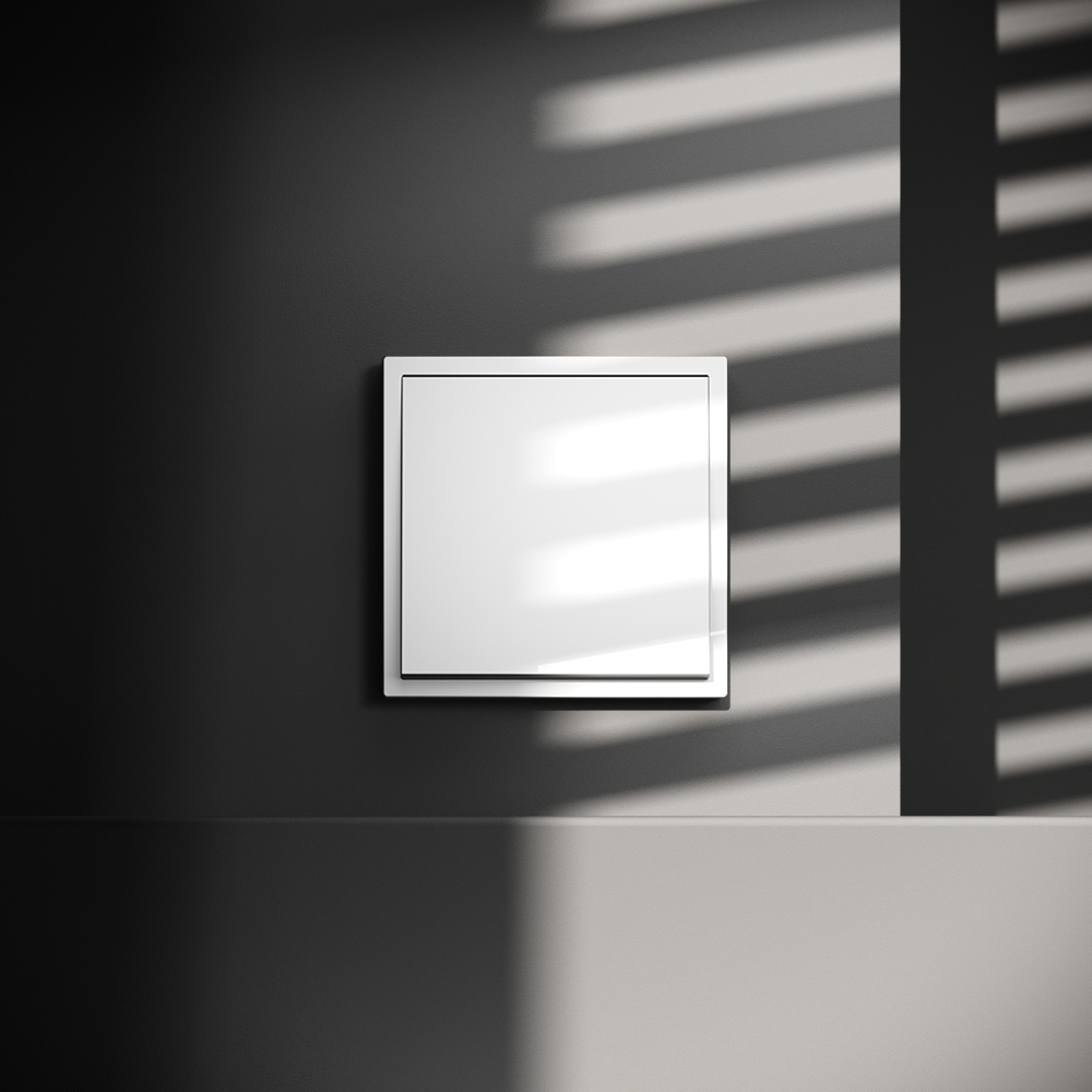 Проходной переключатель встраиваемый VOLTUM S70 одноклавишный 10А, (белый глянцевый)