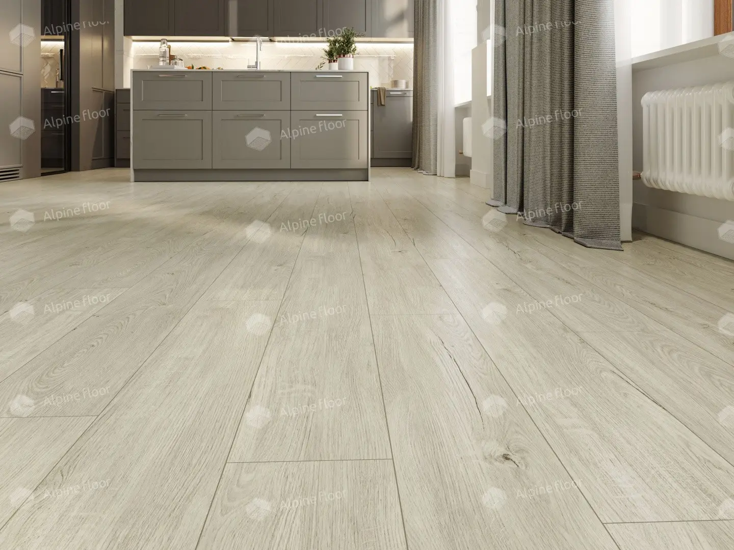 ПВХ-плитка Alpine Floor LVT Sequoia ЕСО 6-8 Секвойя Снежная 4V 43кл