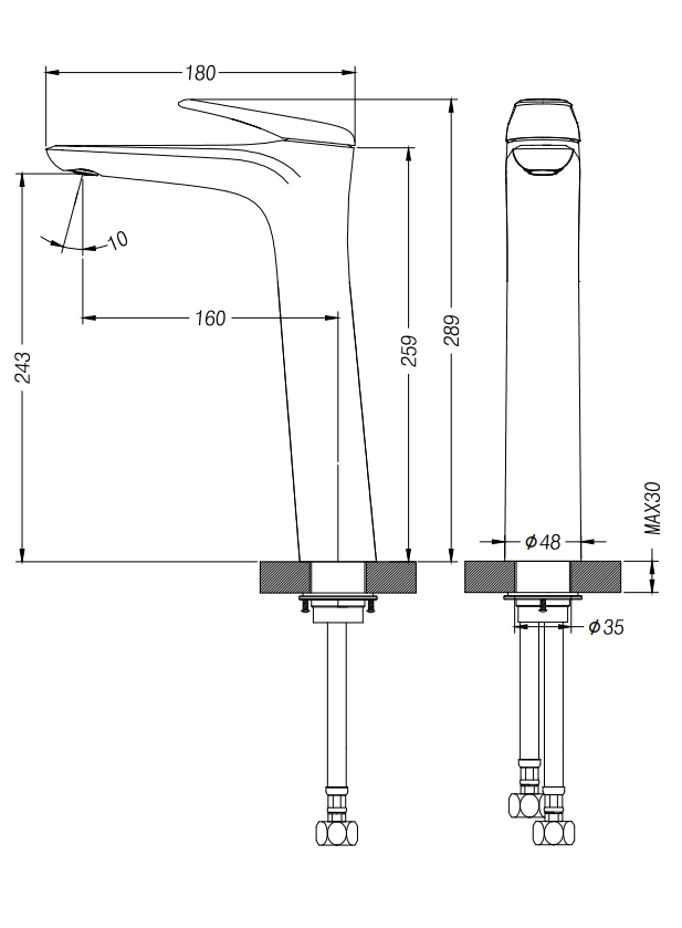 Смеситель для раковины Creto Mare 1.0 MARE-BMT-CR хром глянцевый