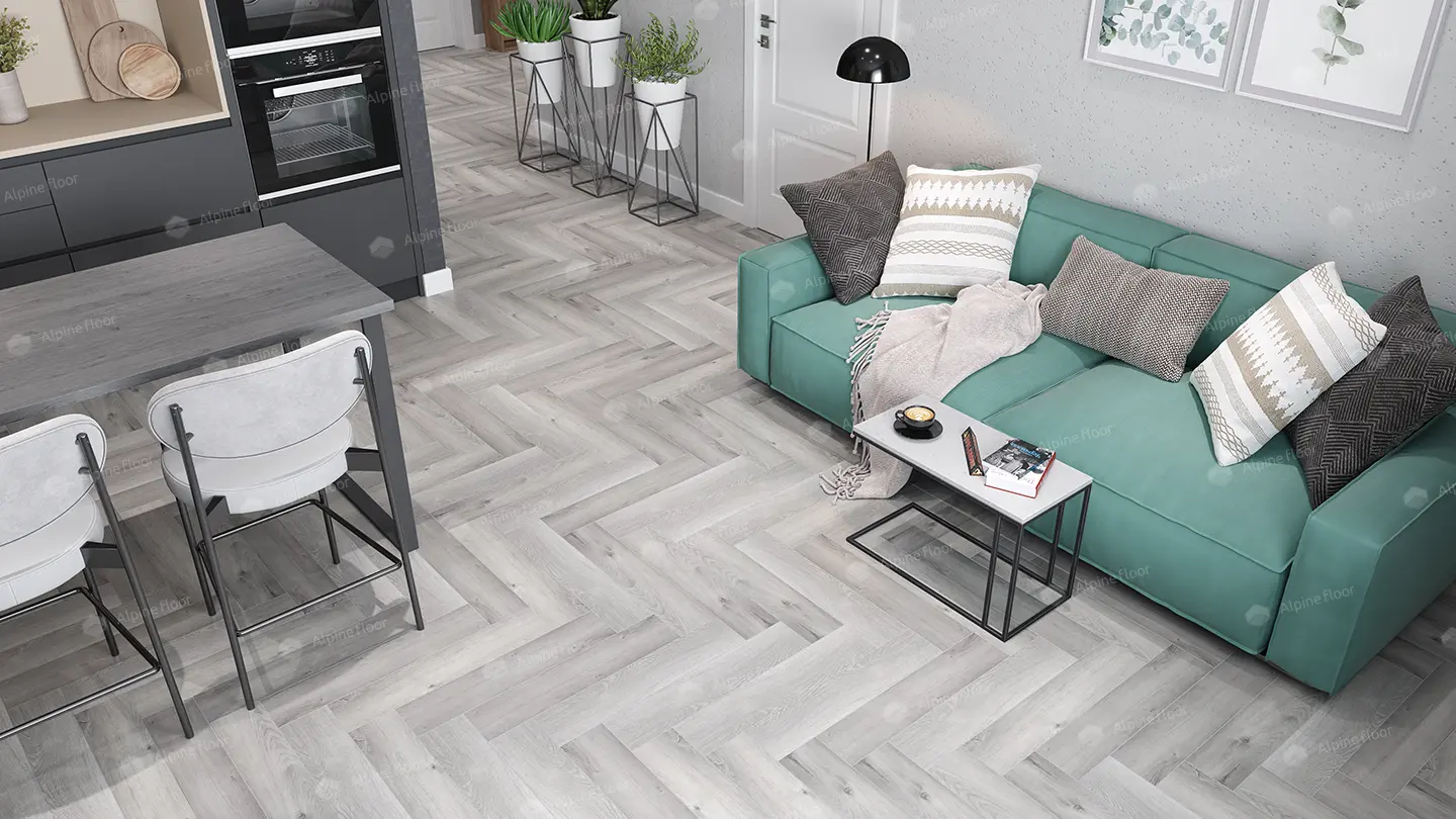ПВХ-плитка Alpine Floor LVT Parquet ECO 16-18 Дуб Лейтена 4V 43кл
