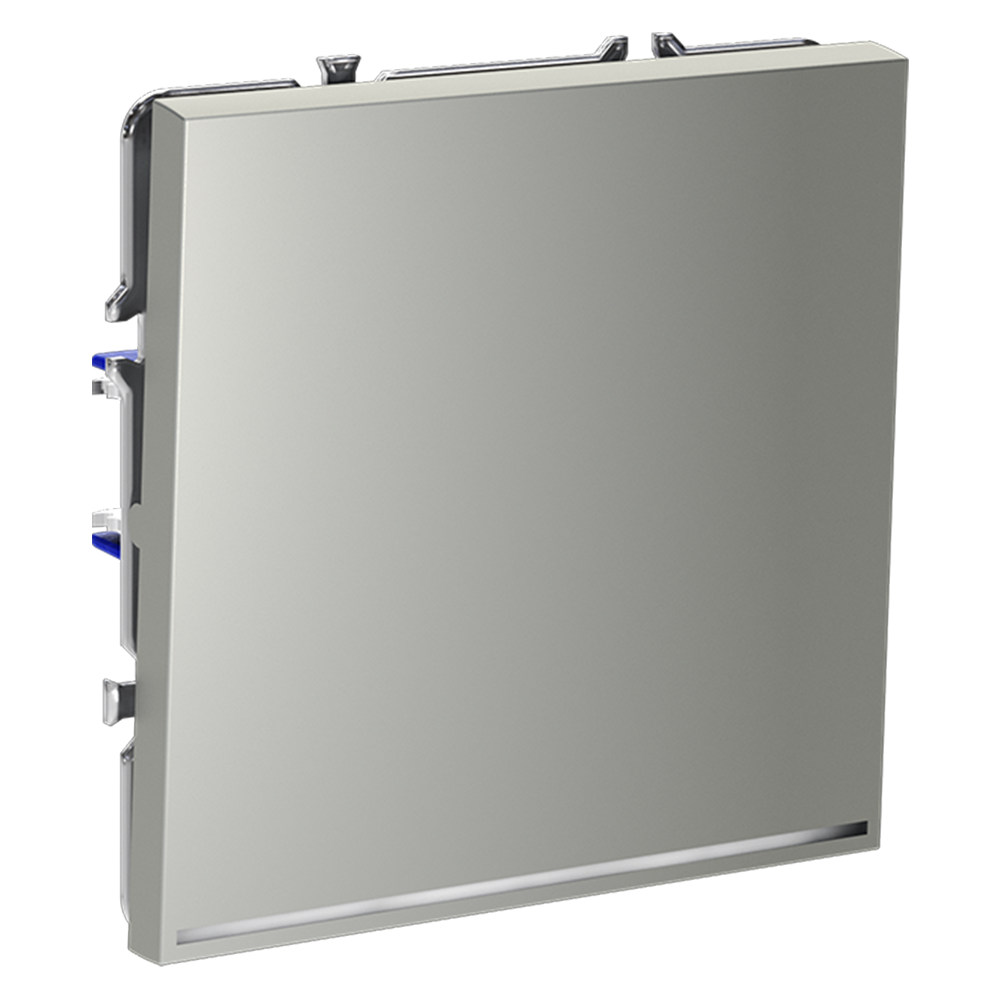 Выключатель встраиваемый VOLTUM S70 одноклавишный с подсветкой 10А, (сталь)