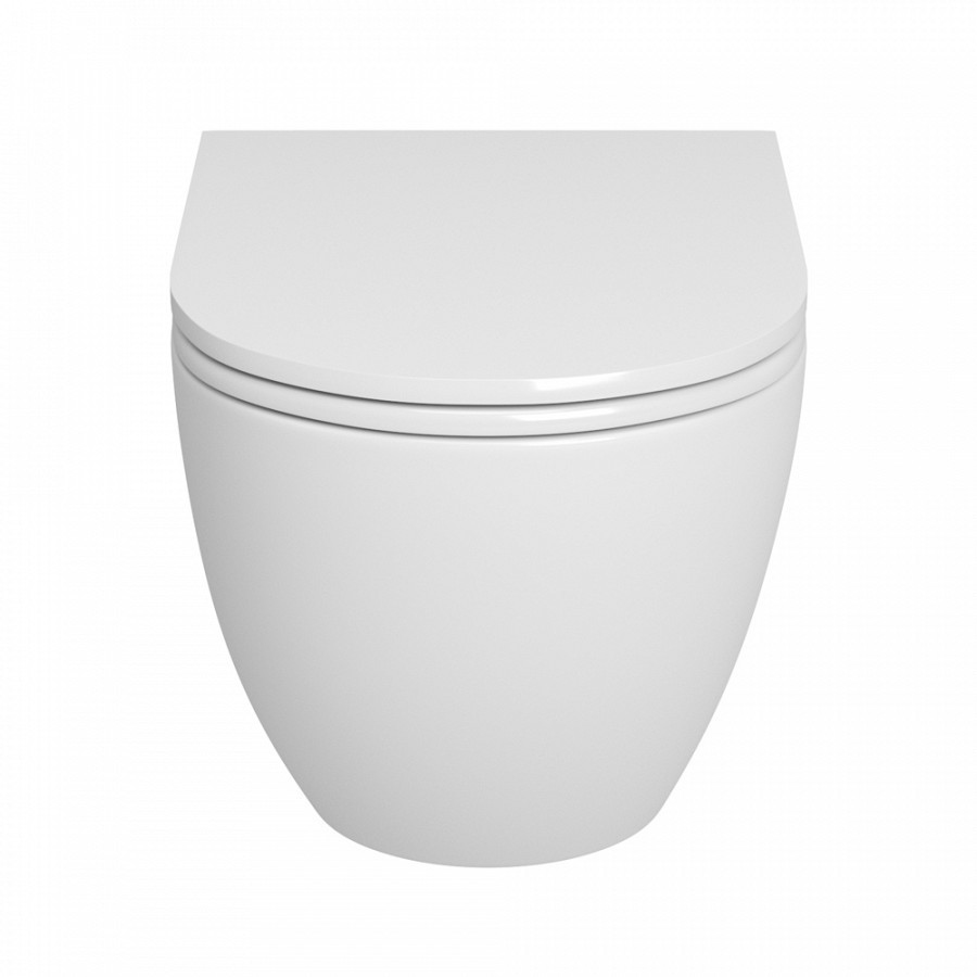 Унитаз приставной безободковый Creto Logan 1104-Logan-L7PP с крышкой-сиденьем микролифт, белый