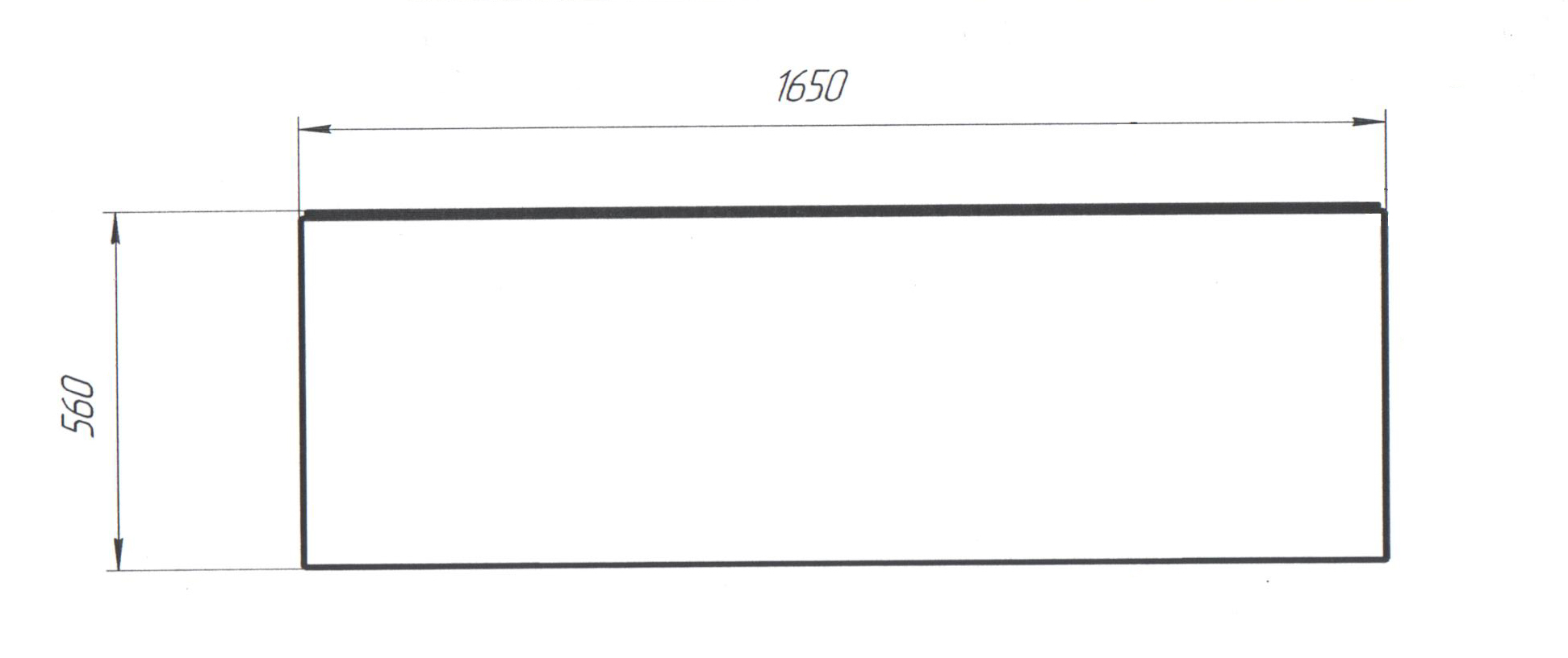 Фронтальная панель 165 см Creto П165 белая