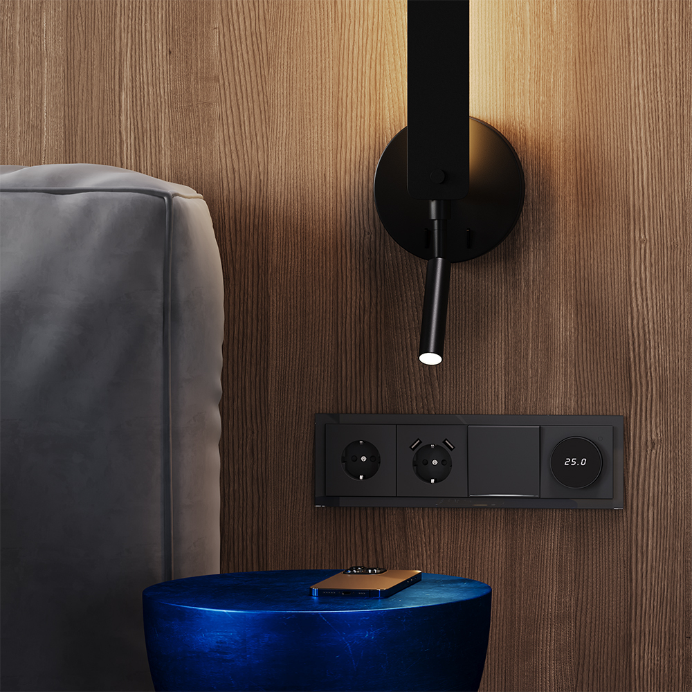 Терморегулятор электронный VOLTUM S70 с индикацией и датчиком, для теплого пола, (графит)