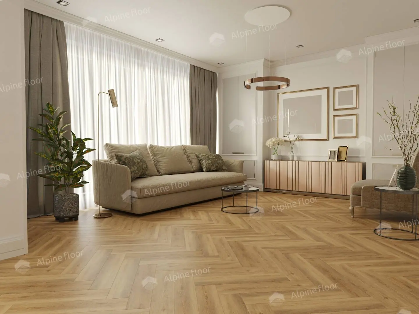 SPC Ламинат Alpine Floor SPC Light Parquet ЕСО 13-30AB Дуб Буна 4V 43кл