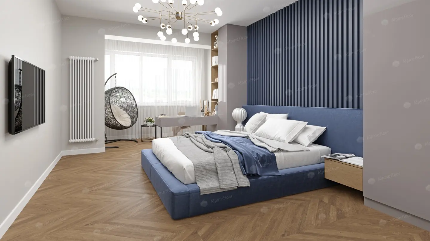 ПВХ-плитка Alpine Floor LVT Easy Line ЕСО 3-25 Французская Ёлочка 4V 43кл