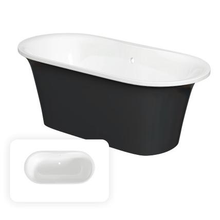 Ванна из литьевого мрамора Creto Aurora 170x80 черная, 8-1113