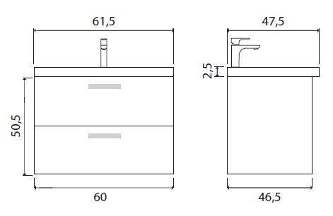 Тумба под раковину Creto Ares Davos 60