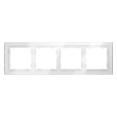 Рамка стеклянная VOLTUM S70 на 4 поста, (белый, стекло)