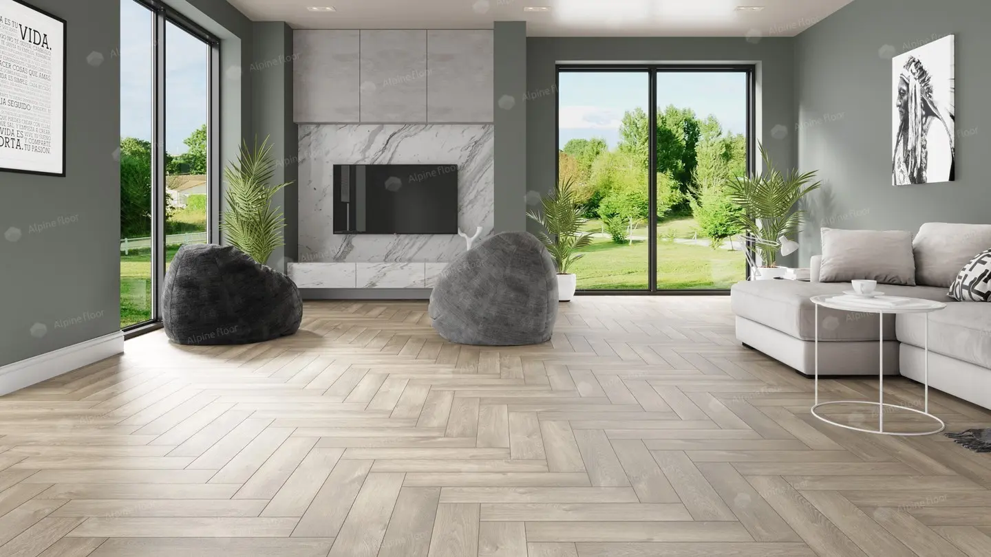 ПВХ-плитка Alpine Floor LVT Parquet ЕСО 16-5 Дуб Натуральный Отбеленный 4V 43кл