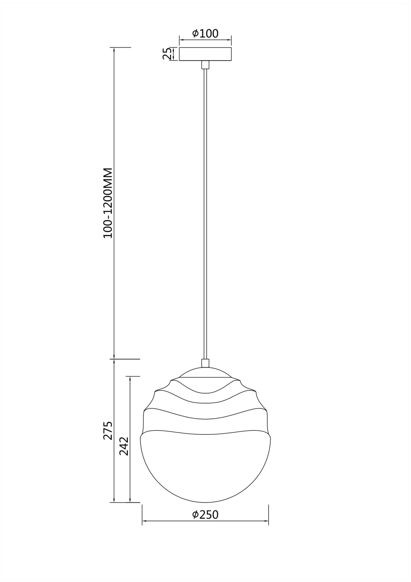 Подвесной светильник Maytoni P074PL-01BS