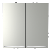 Проходной переключатель встраиваемый VOLTUM S70 двухклавишный с подсветкой 10А, (сталь)