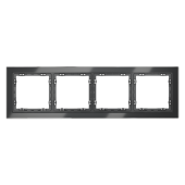 Рамка стеклянная VOLTUM S70 на 4 поста, (графит, стекло)