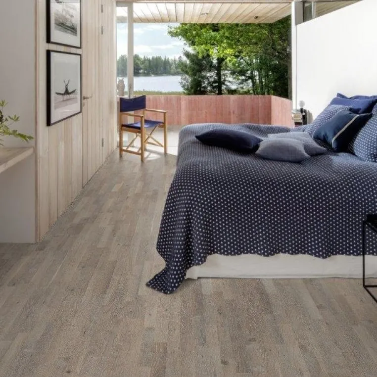 Паркетная доска Polarwood Ясень 4V Довер Премиум белый матовый однополосный Ash 4V Premium FP 138 Dover Matt Loc