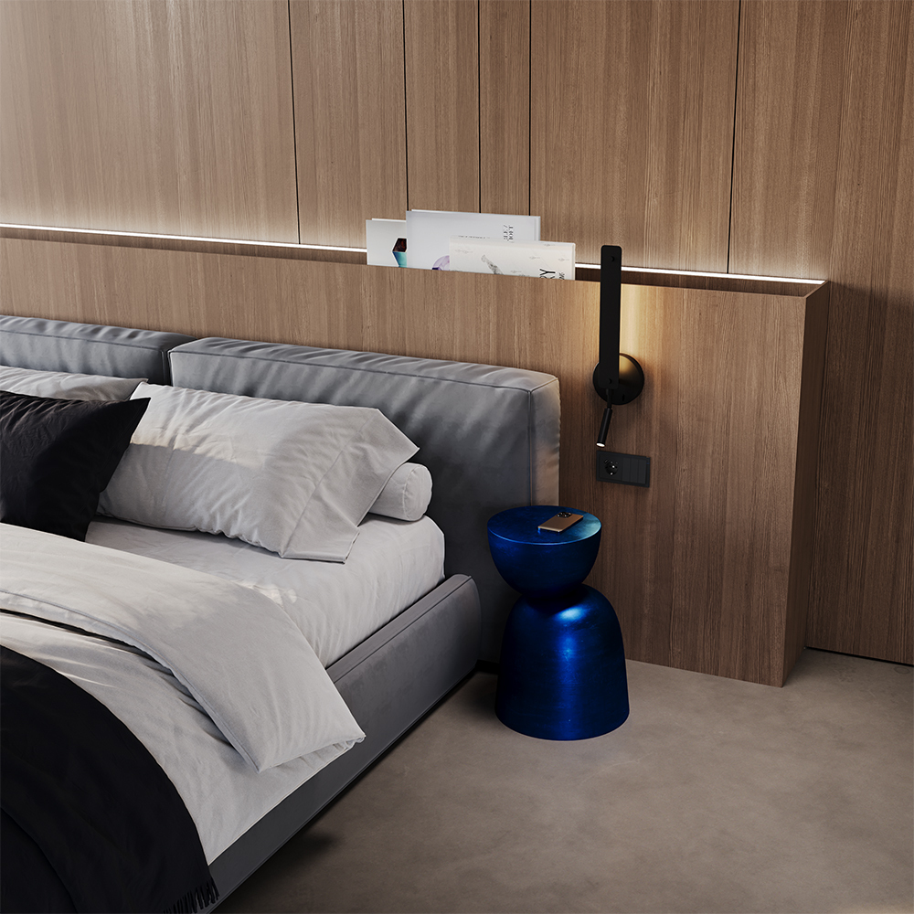 Выключатель встраиваемый VOLTUM S70 трехклавишный 10А, (черный матовый)