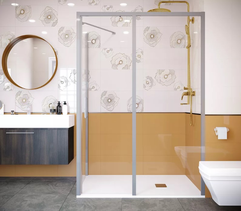 Душевая перегородка Creto Nota 700 мм стекло прозрачное профиль хром 122-SP-700-C-CH-6, EASY CLEAN