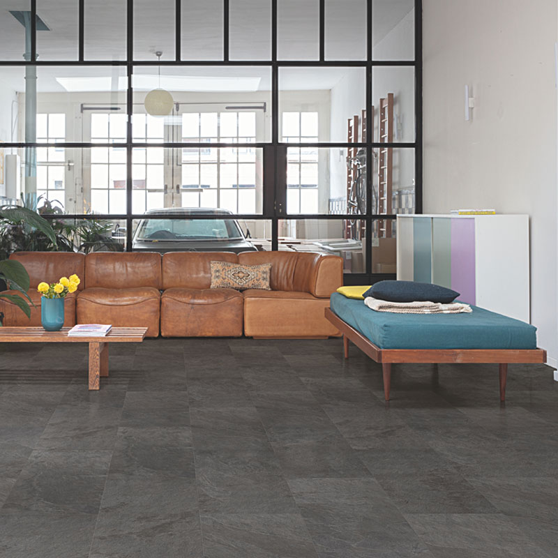 ПВХ-плитка Quick-Step QS Alpha Vinyl Tiles AVST 40035 Сланец чёрный