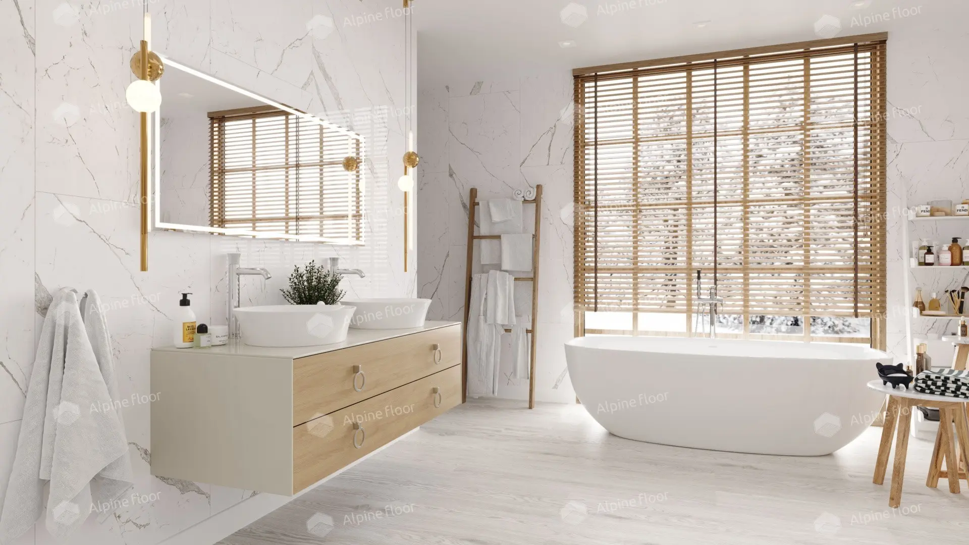 ПВХ-плитка Alpine Floor LVT Easy Line ЕСО 3-1 Дуб Арктик 4V 43кл