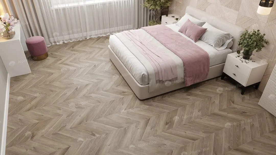 ПВХ-плитка Alpine Floor Chevron Alpine LVT ECO 20-3 Дуб Натуральный Отбеленный