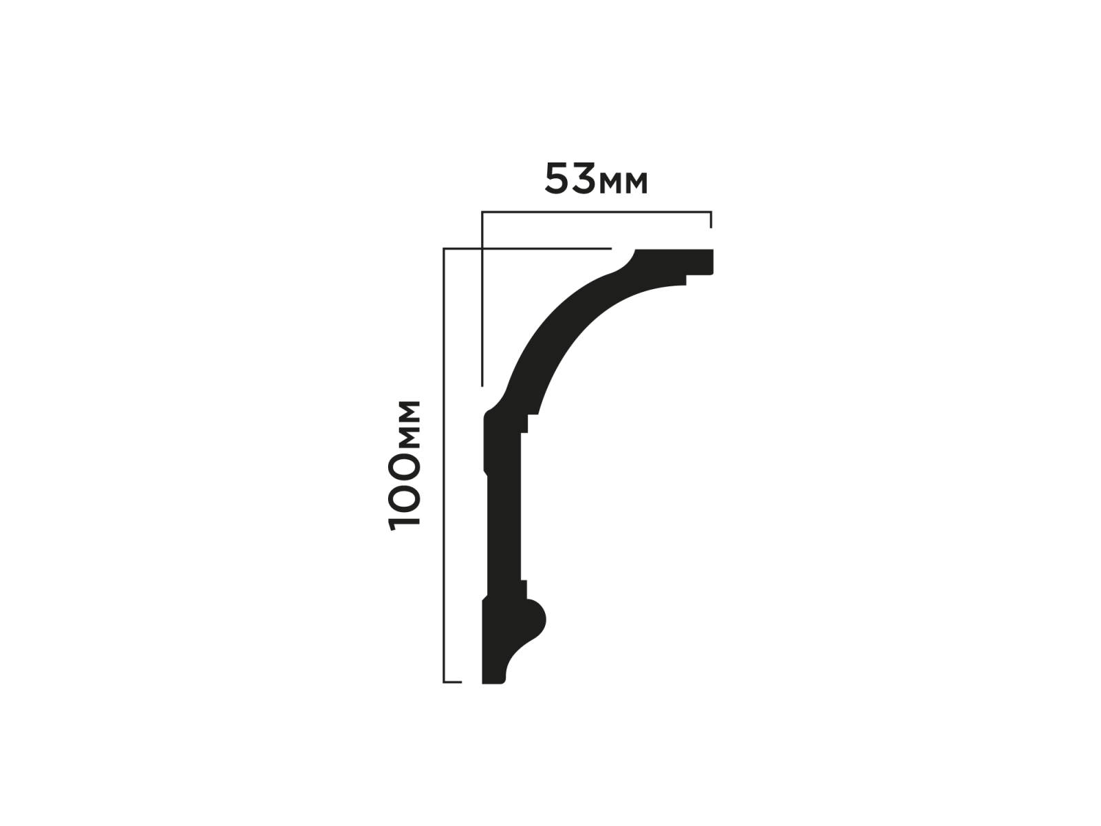 Карниз HIWOOD A100 100 × 53 × 2000 мм