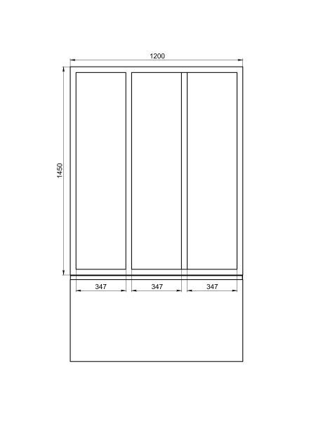 Шторка на ванну Creto Avalon 4.0 120х145 см трёхстворчатая