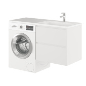 Тумба с раковиной подвесная  Creto Cafor White 130 правосторонняя